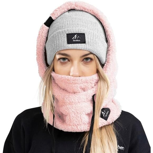Face Mask Neck Warmer Scarf Helmet Hood Pink - Picture 1 of 5